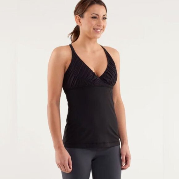 Lululemon Athletica Pure Balance Heather Grey Yoga Tank Top Womens Size Medium 8 - Picture 2 of 6